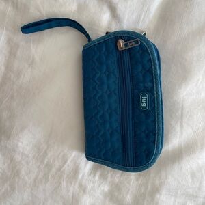 Lug Teal Quilted Wristlet